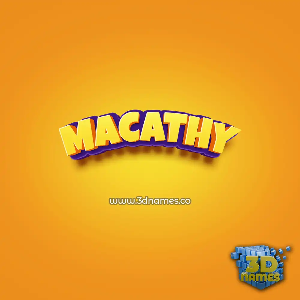 macathy in Orange Toon style - 3D name wallpaper