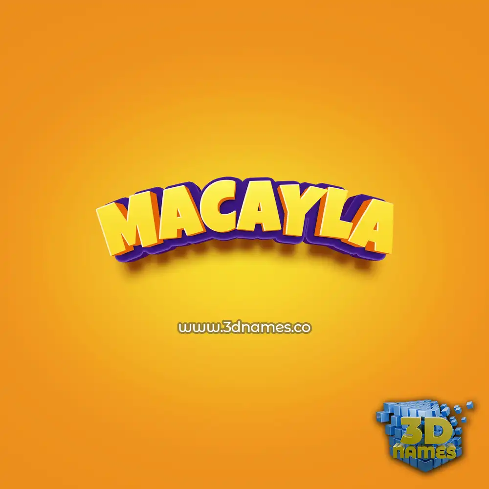 macayla in Orange Toon style - 3D name wallpaper