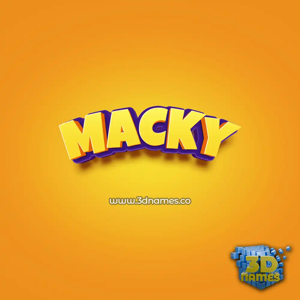 macky in Orange Toon style - 3D name wallpaper