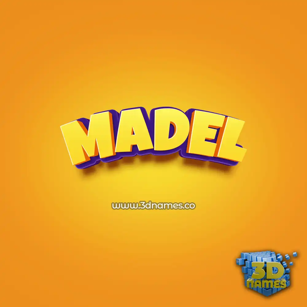 madel in Orange Toon style - 3D name wallpaper