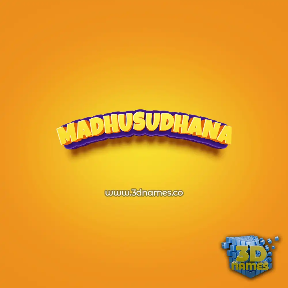 madhusudhana in Orange Toon style - 3D name wallpaper