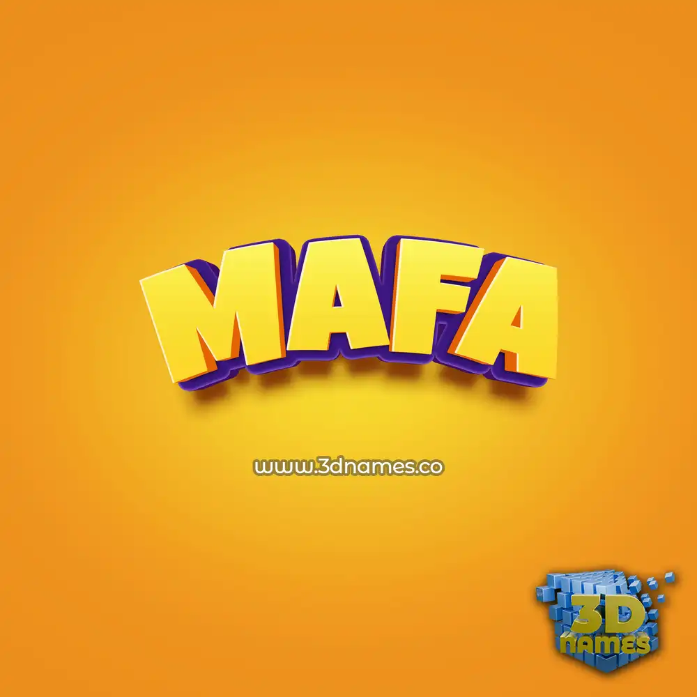 mafa in Orange Toon style - 3D name wallpaper