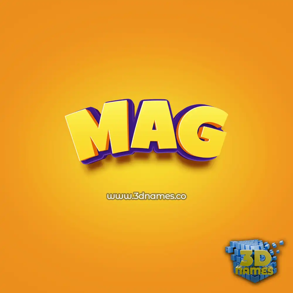 mag in Orange Toon style - 3D name wallpaper