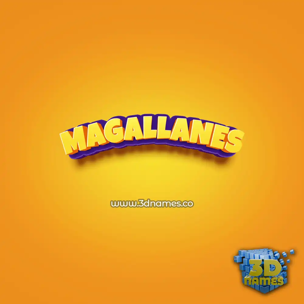magallanes in Orange Toon style - 3D name wallpaper