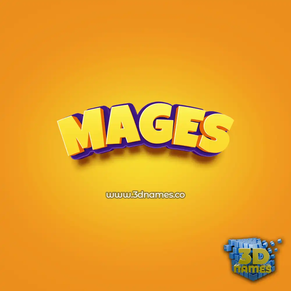 mages in Orange Toon style - 3D name wallpaper