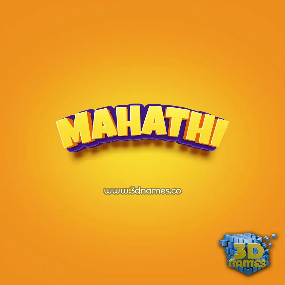 mahathi in Orange Toon style - 3D name wallpaper