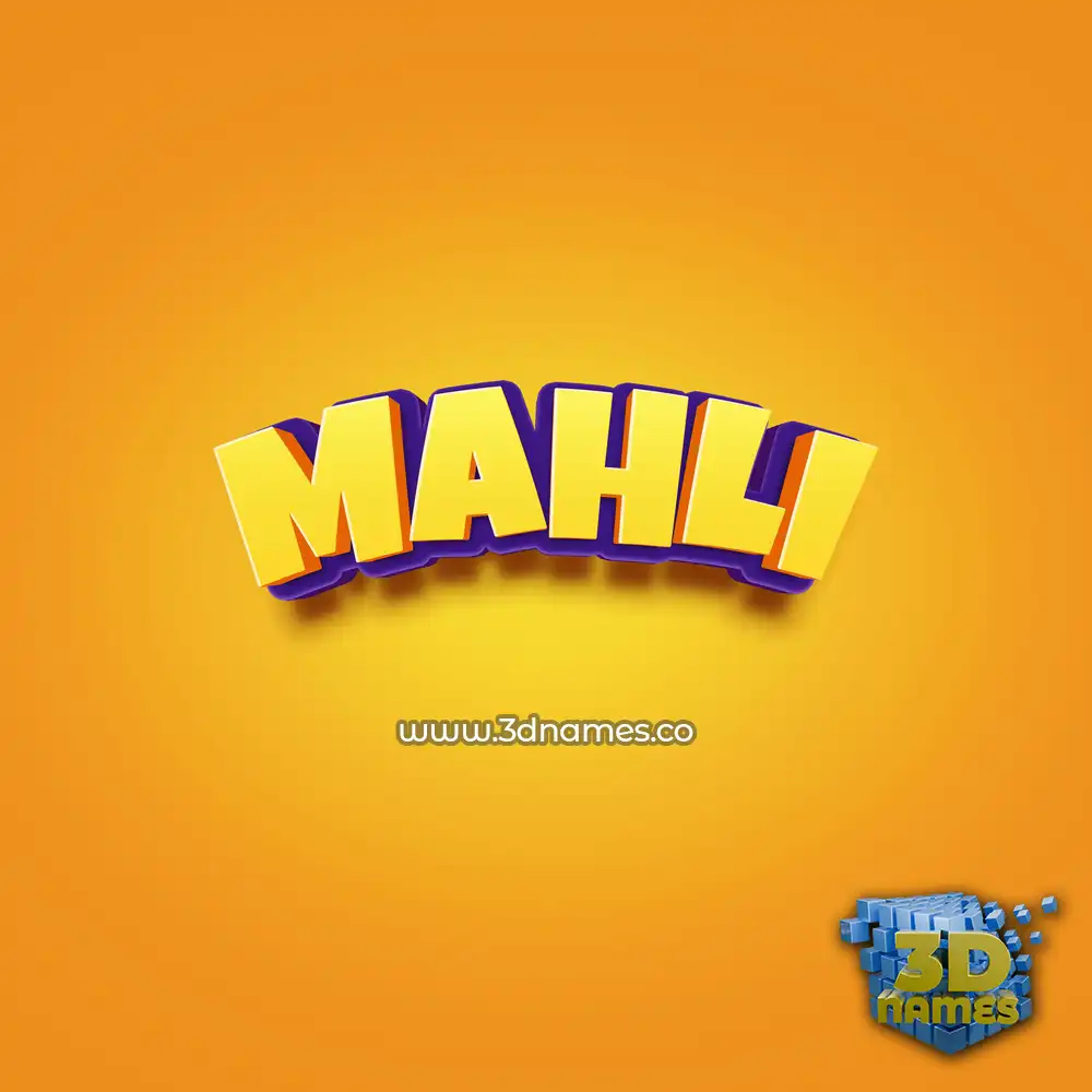 mahli in Orange Toon style - 3D name wallpaper