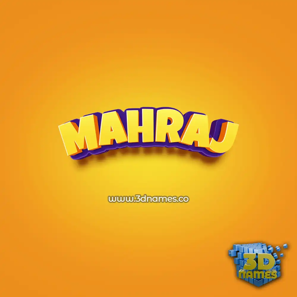 mahraj in Orange Toon style - 3D name wallpaper