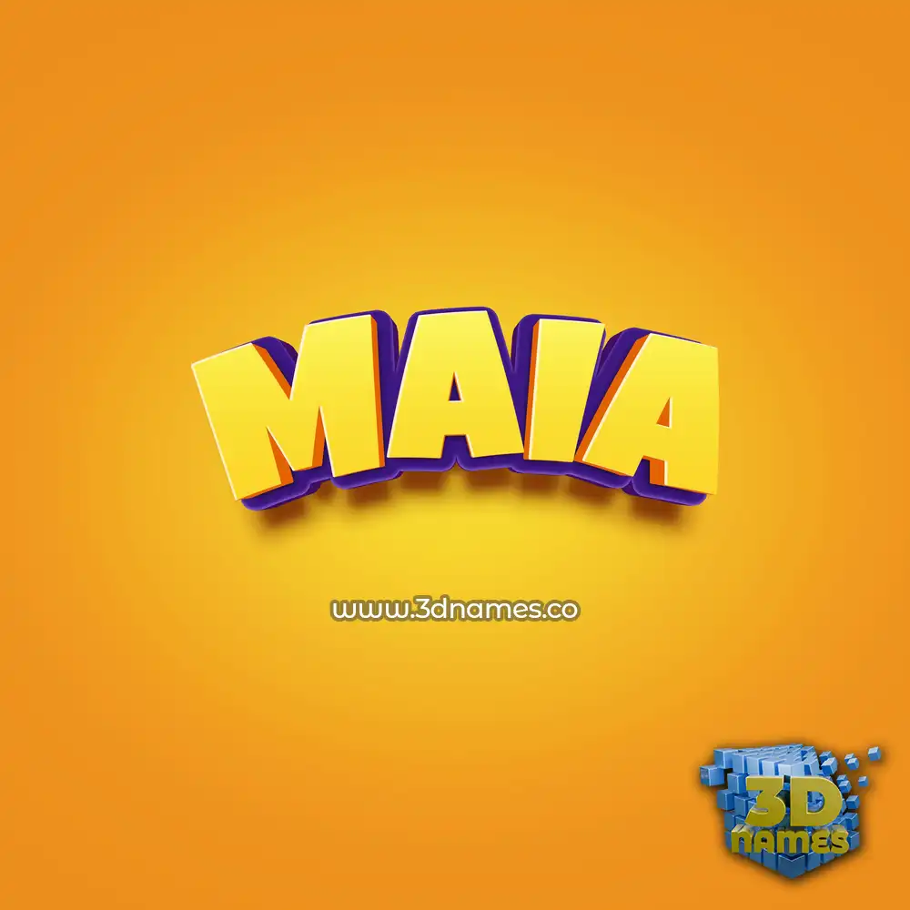 maia in Orange Toon style - 3D name wallpaper