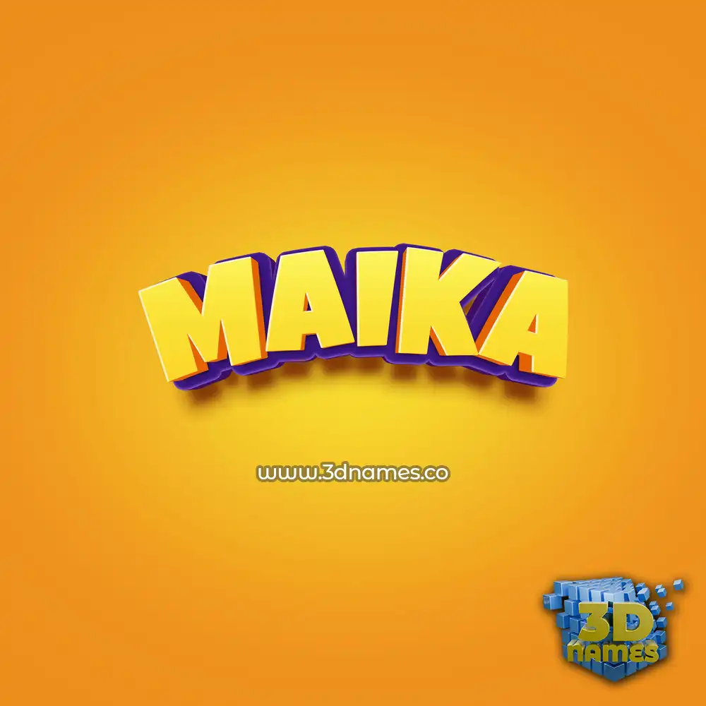 maika in Orange Toon style - 3D name wallpaper