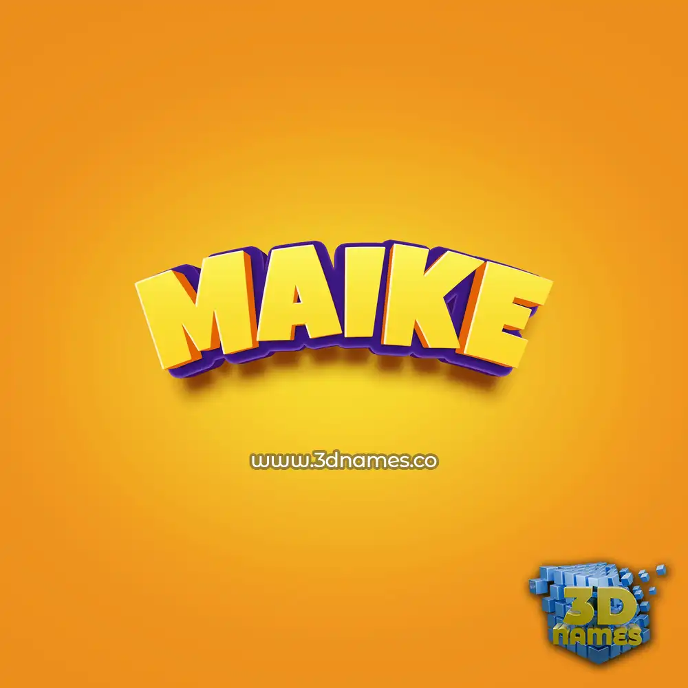 maike in Orange Toon style - 3D name wallpaper