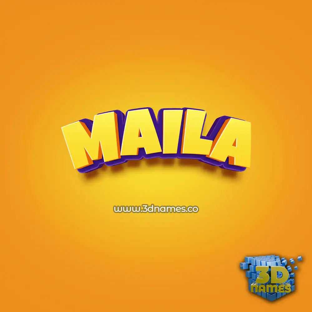 maila in Orange Toon style - 3D name wallpaper