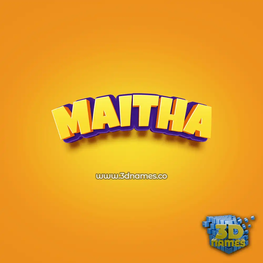maitha in Orange Toon style - 3D name wallpaper