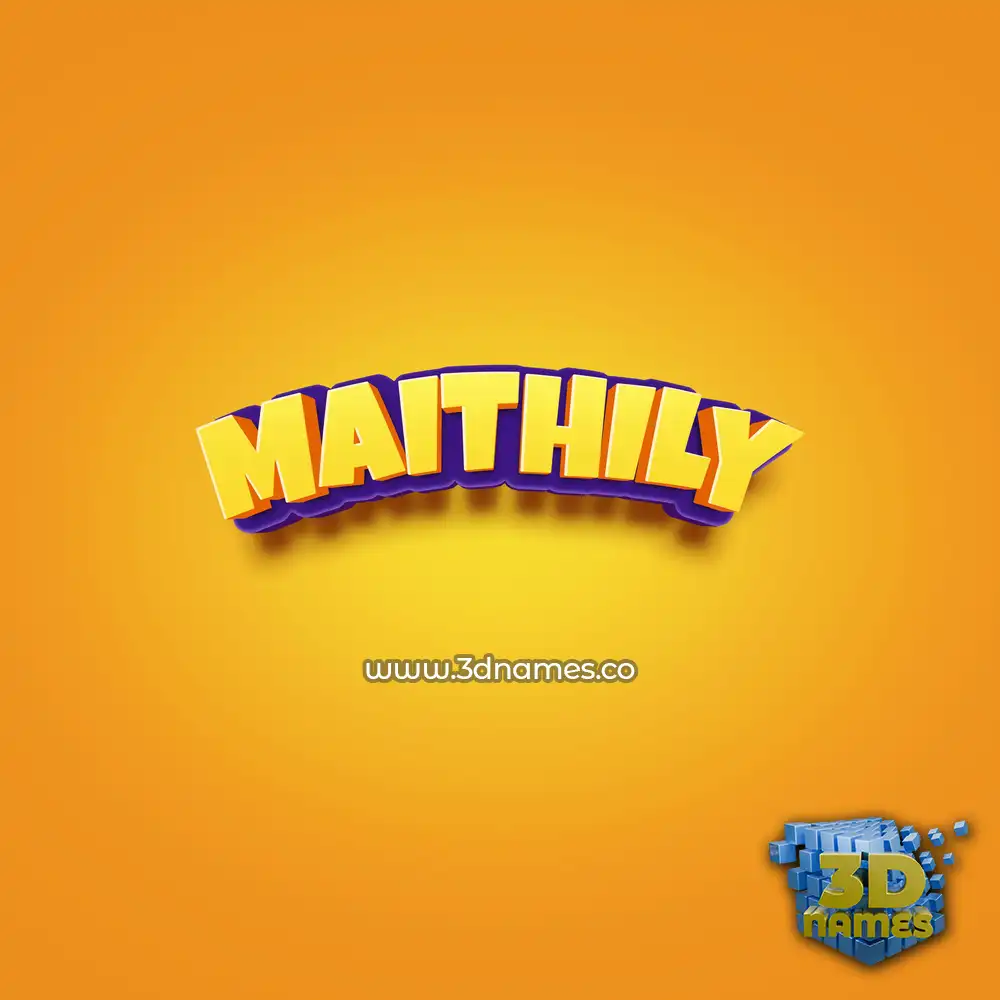 maithily in Orange Toon style - 3D name wallpaper