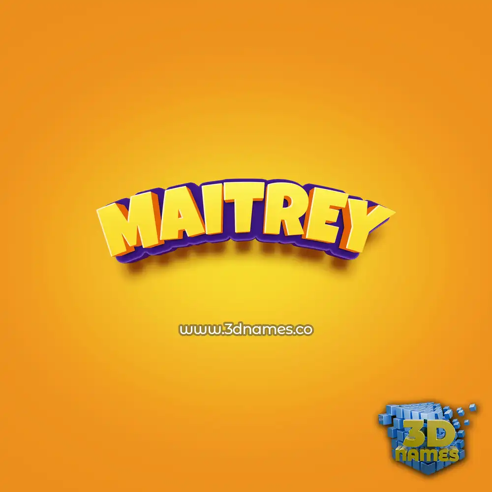 maitrey in Orange Toon style - 3D name wallpaper