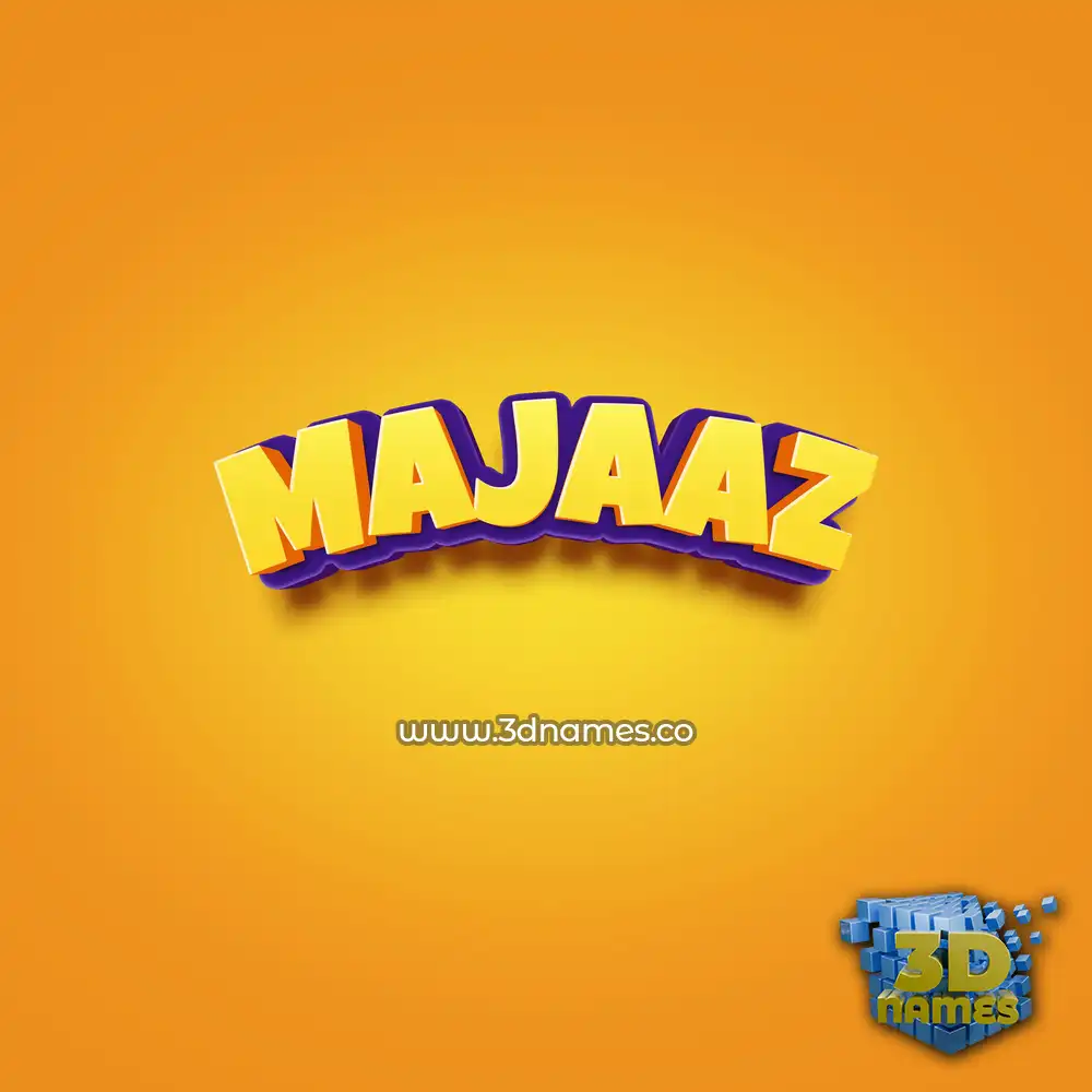 majaaz in Orange Toon style - 3D name wallpaper