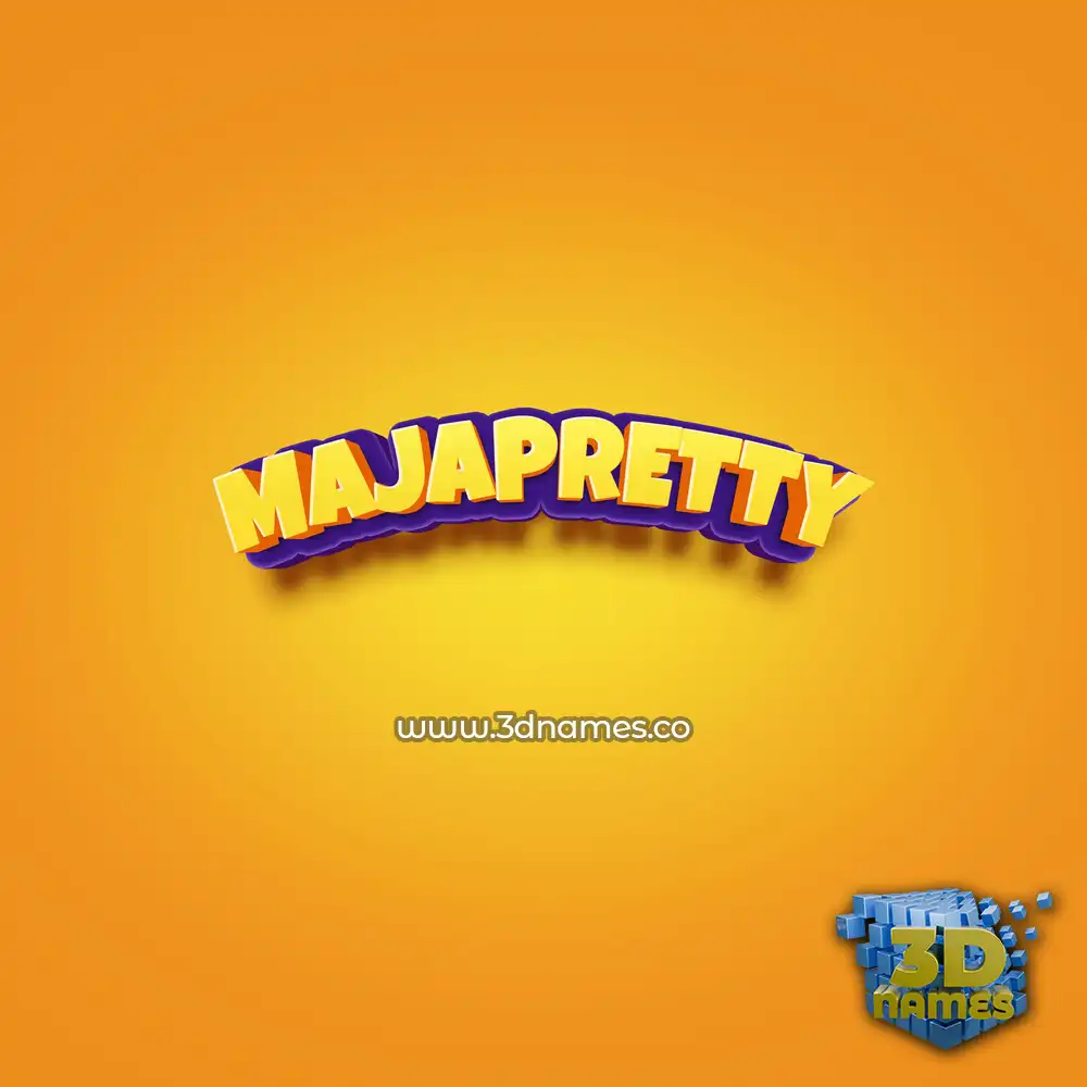 majapretty in Orange Toon style - 3D name wallpaper