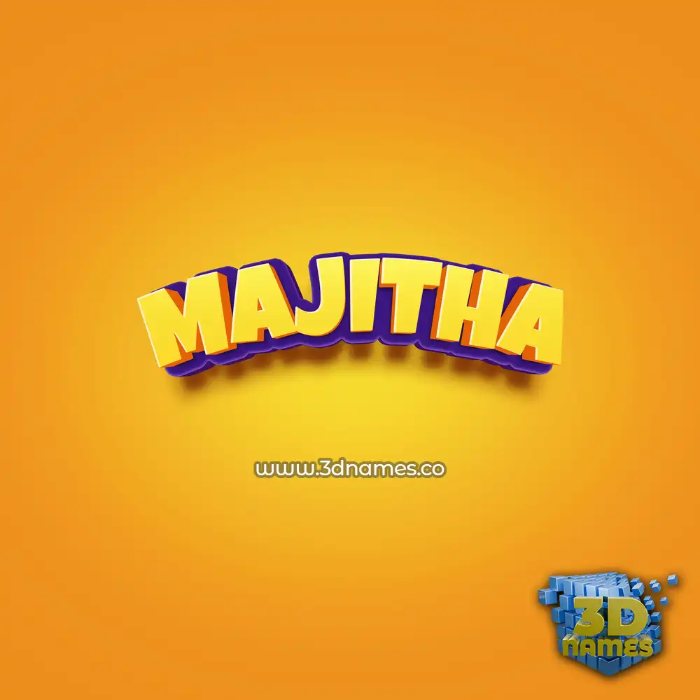 majitha in Orange Toon style - 3D name wallpaper