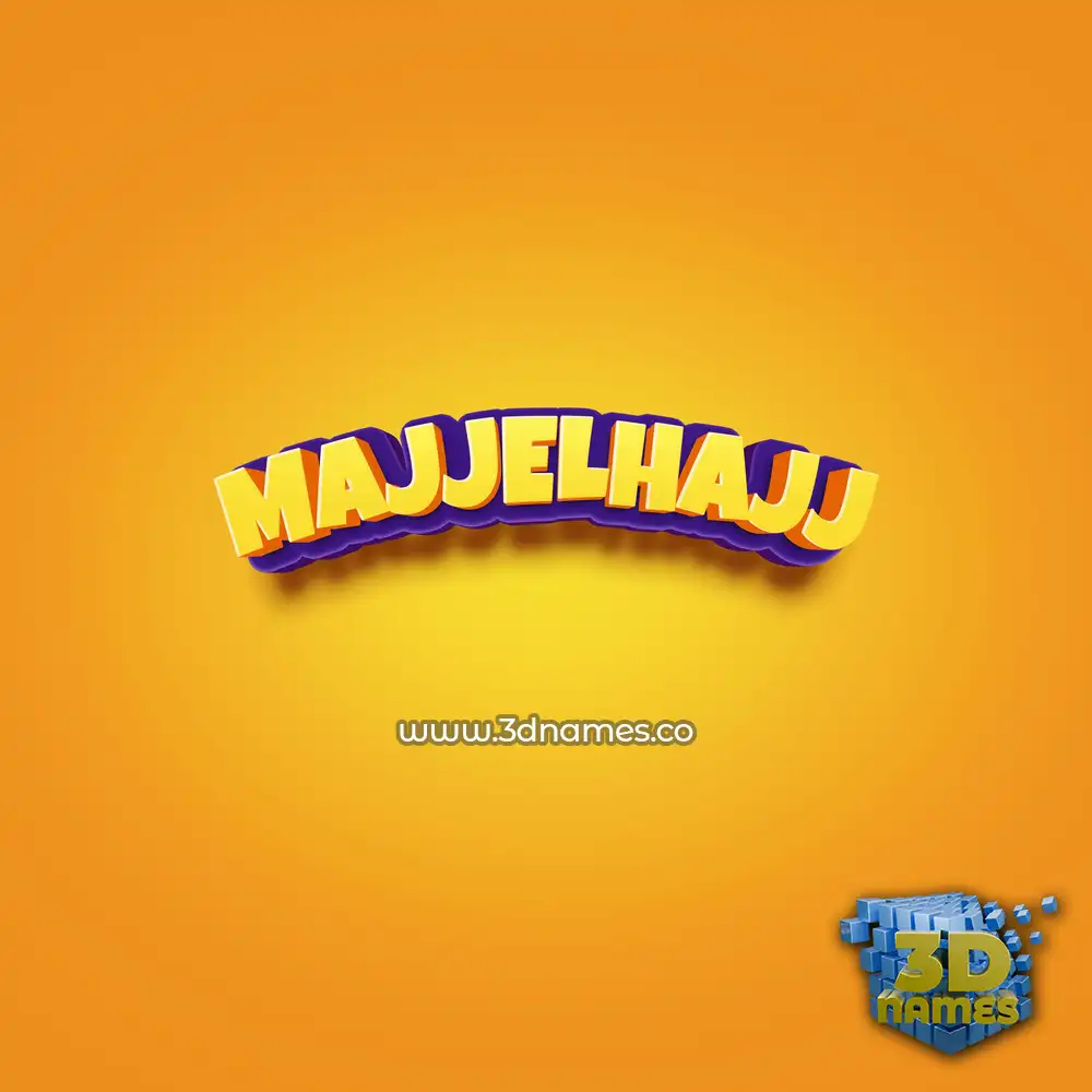 majjelhajj in Orange Toon style - 3D name wallpaper