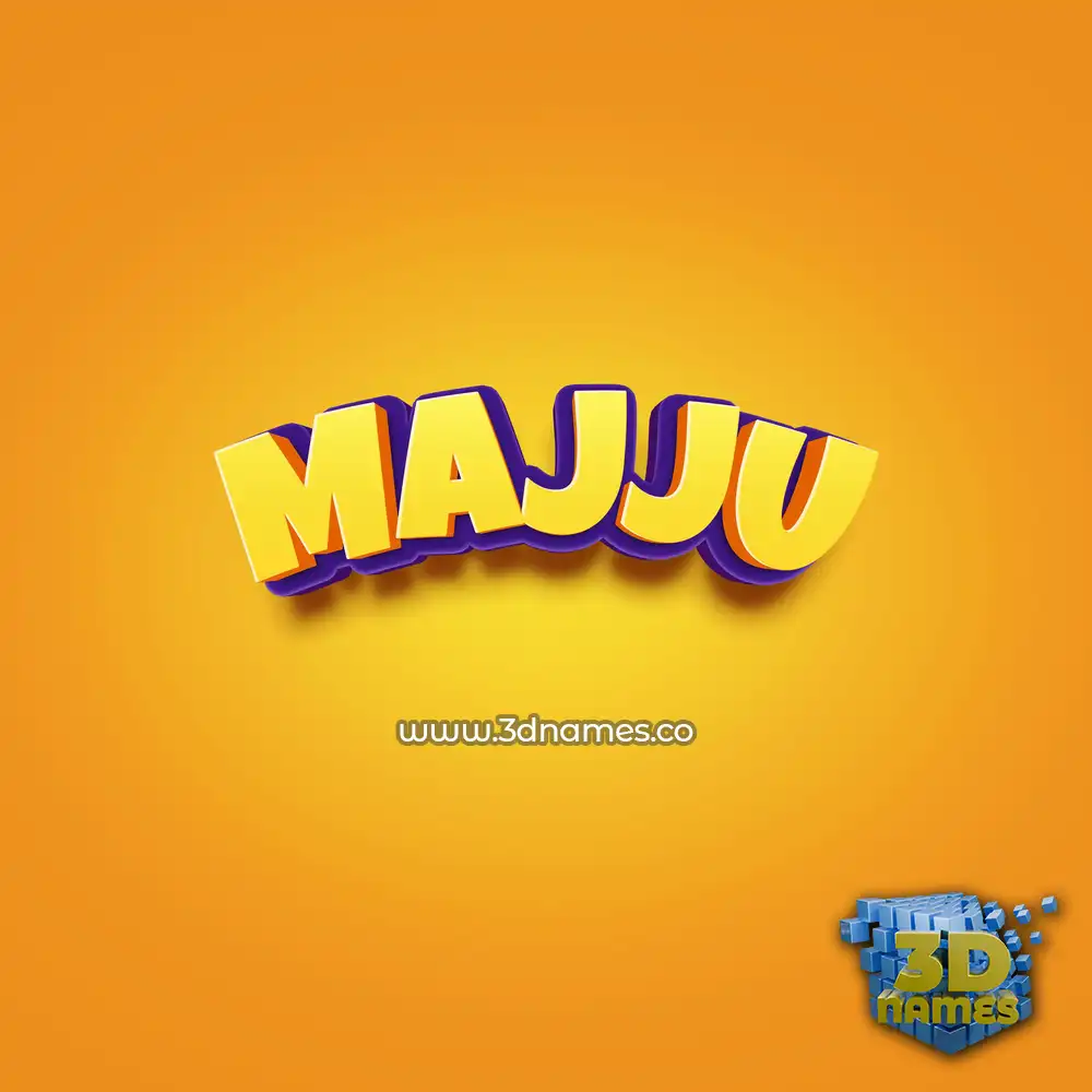 majju in Orange Toon style - 3D name wallpaper