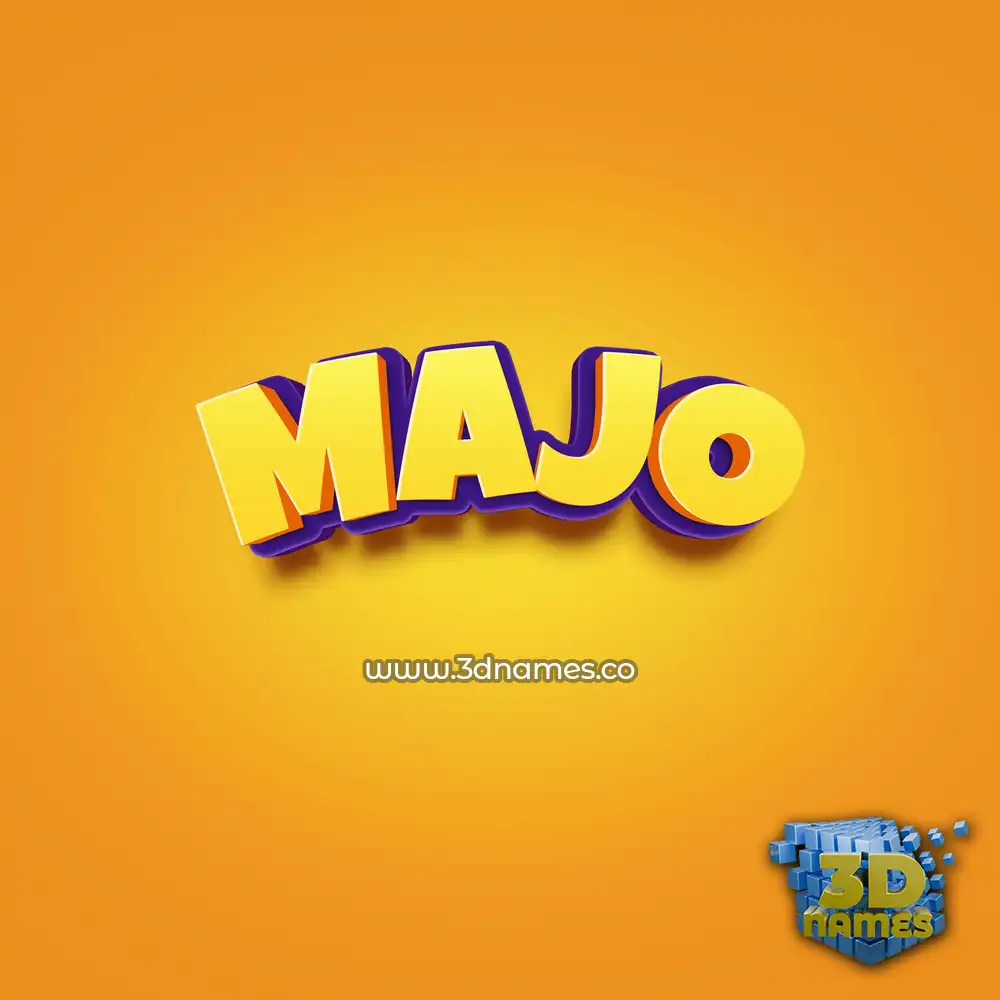 majo in Orange Toon style - 3D name wallpaper