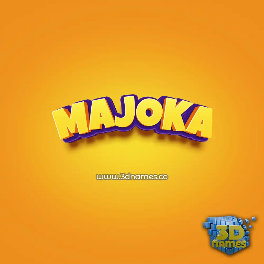 majoka in Orange Toon style - 3D name wallpaper