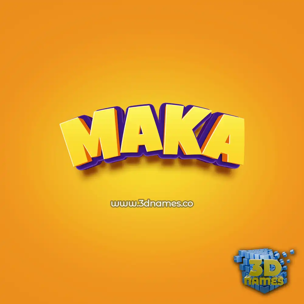 maka in Orange Toon style - 3D name wallpaper