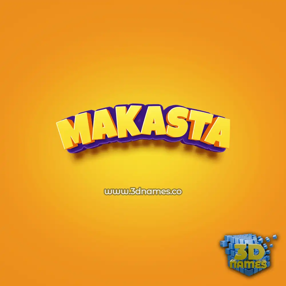 makasta in Orange Toon style - 3D name wallpaper