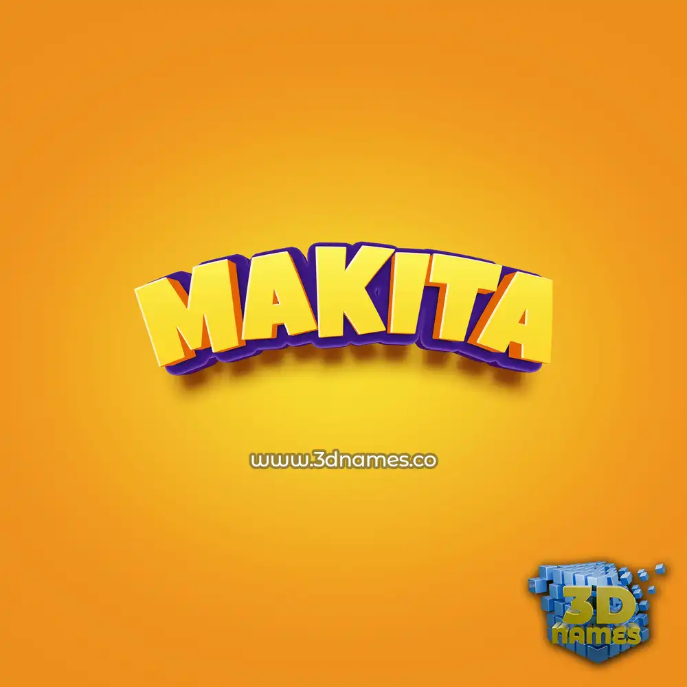makita in Orange Toon style - 3D name wallpaper