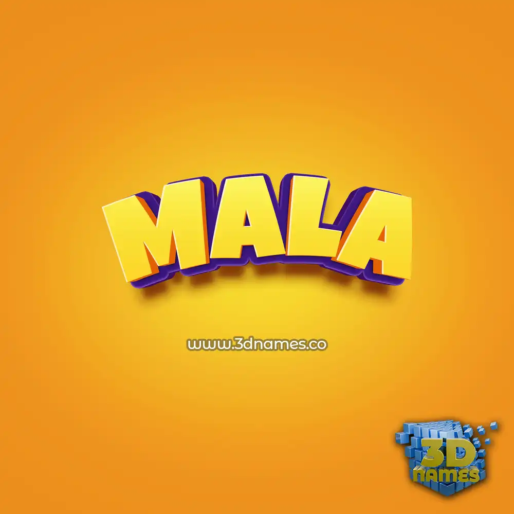 mala in Orange Toon style - 3D name wallpaper