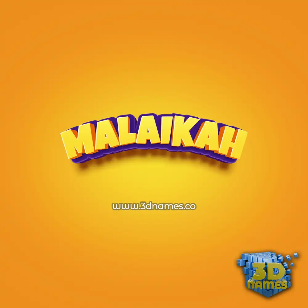 malaikah in Orange Toon style - 3D name wallpaper