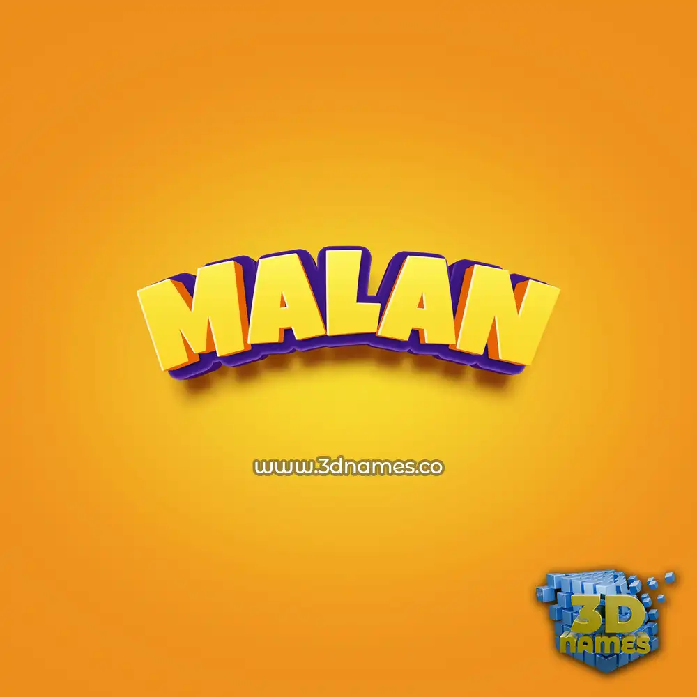 malan in Orange Toon style - 3D name wallpaper