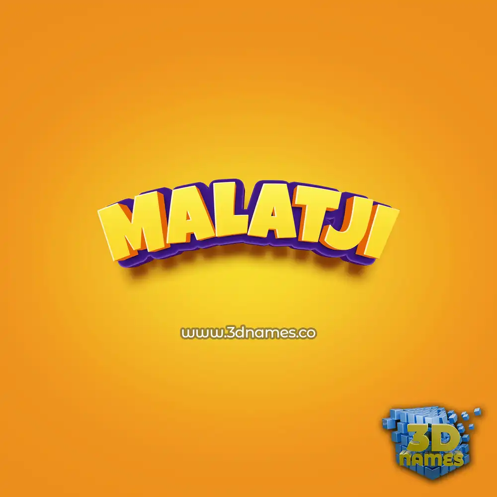 malatji in Orange Toon style - 3D name wallpaper
