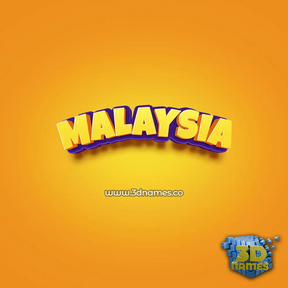 malaysia in Orange Toon style - 3D name wallpaper