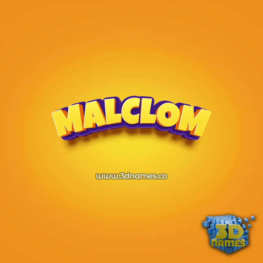 malclom in Orange Toon style - 3D name wallpaper