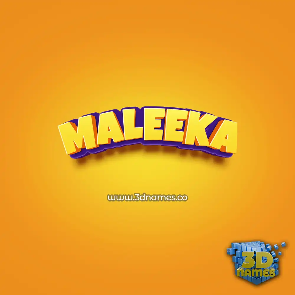 maleeka in Orange Toon style - 3D name wallpaper