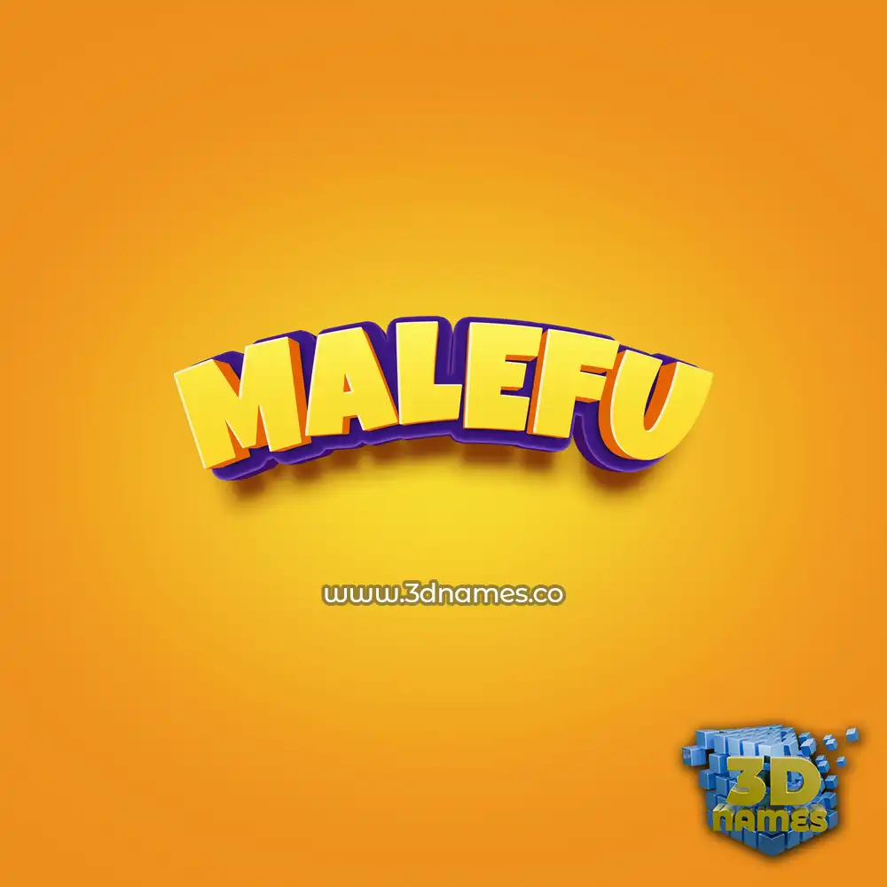 malefu in Orange Toon style - 3D name wallpaper
