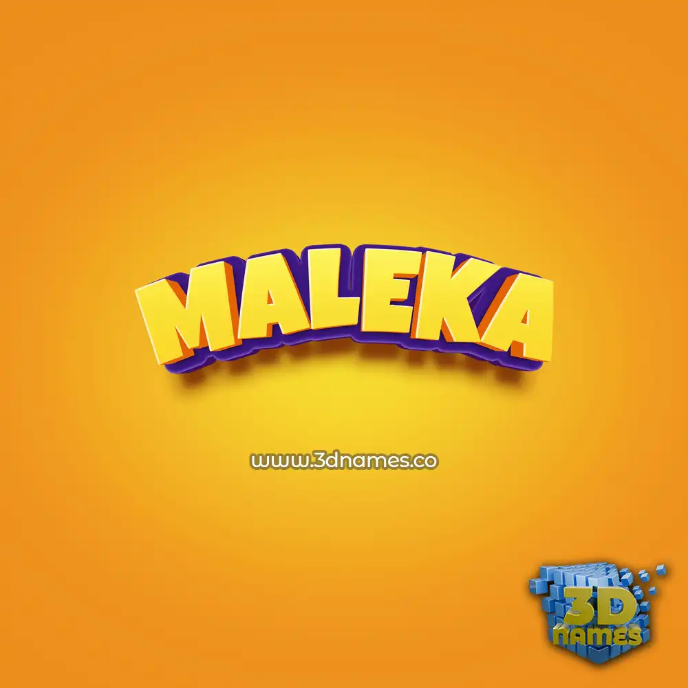 maleka in Orange Toon style - 3D name wallpaper