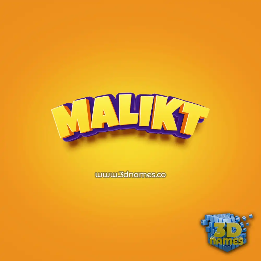 malikt in Orange Toon style - 3D name wallpaper