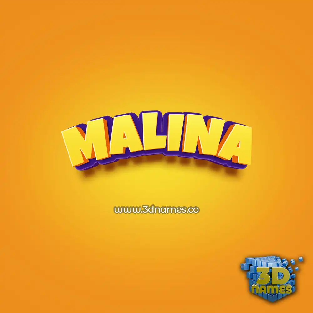 malina in Orange Toon style - 3D name wallpaper