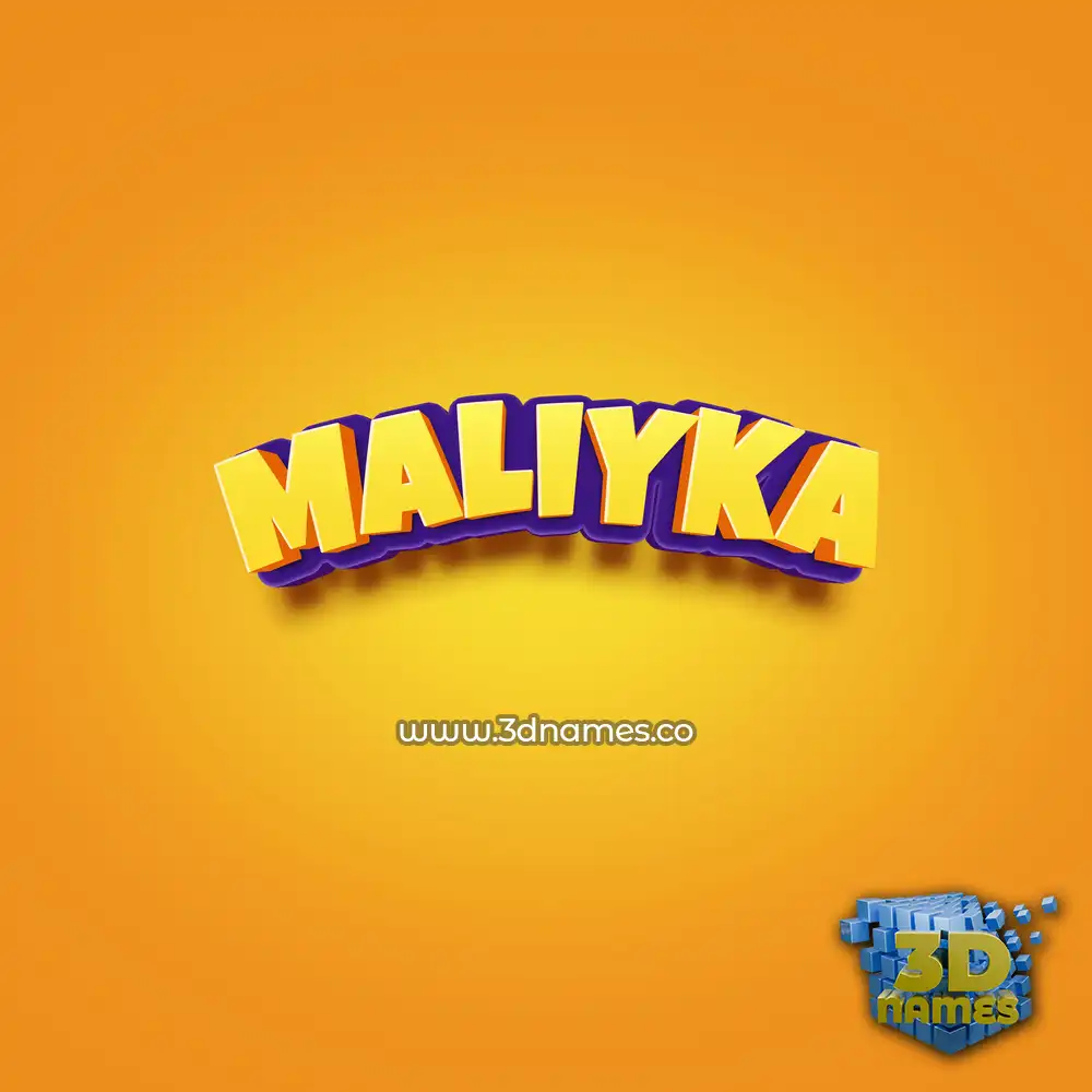 maliyka in Orange Toon style - 3D name wallpaper