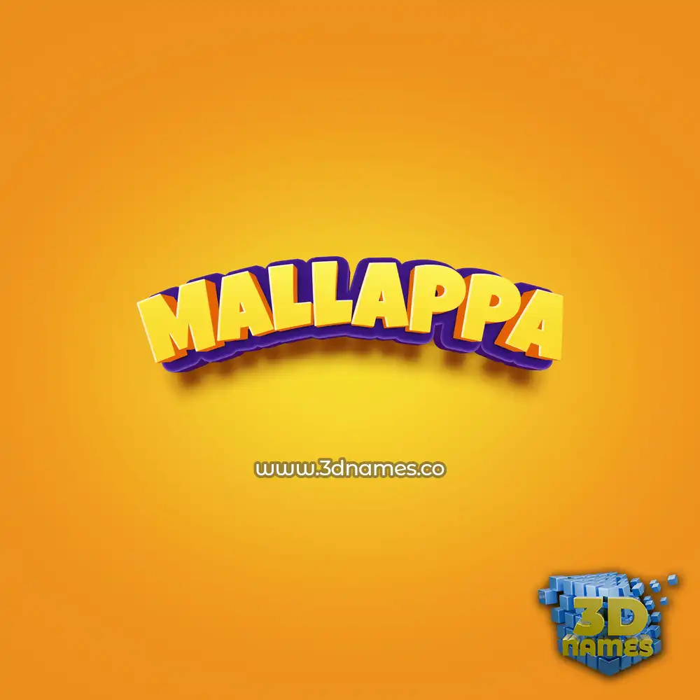 mallappa in Orange Toon style - 3D name wallpaper