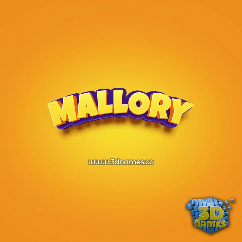 mallory in Orange Toon style - 3D name wallpaper