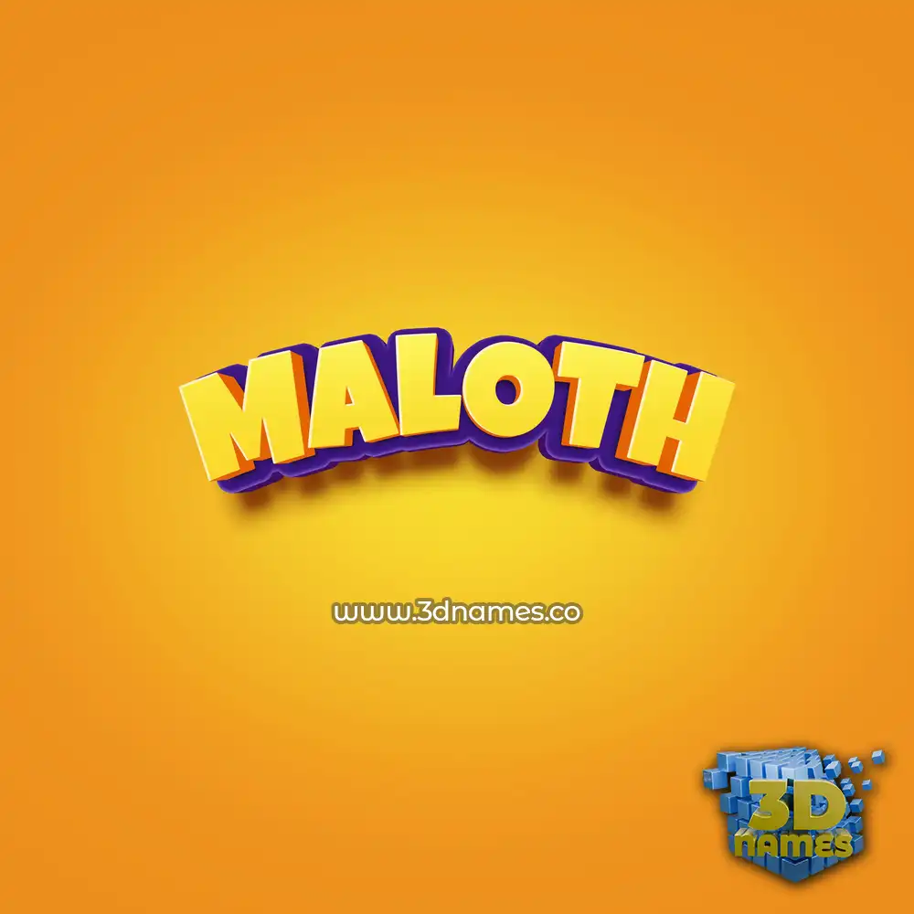 maloth in Orange Toon style - 3D name wallpaper