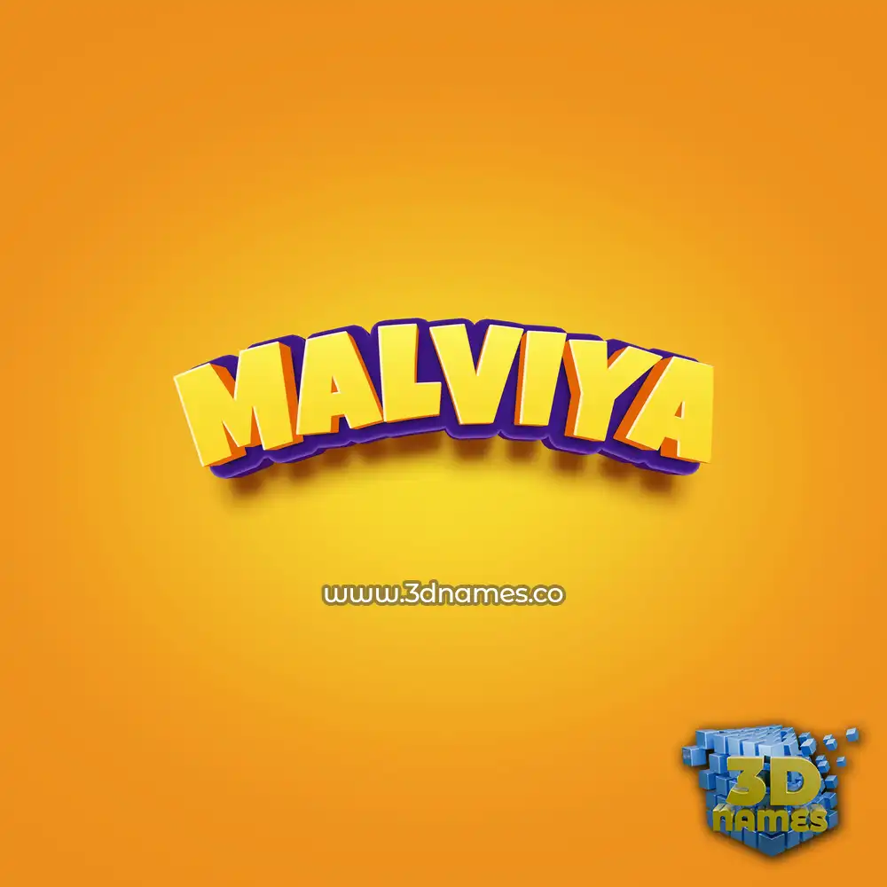 malviya in Orange Toon style - 3D name wallpaper