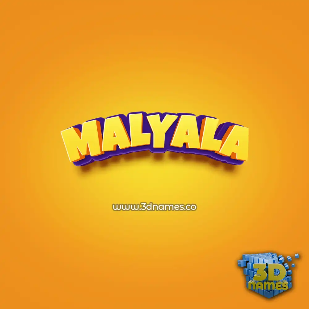 malyala in Orange Toon style - 3D name wallpaper