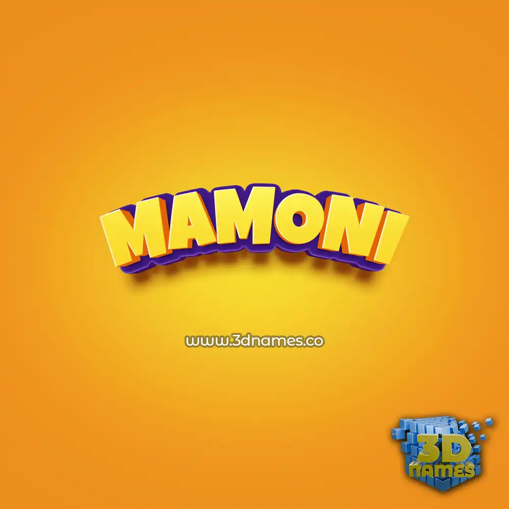 mamoni in Orange Toon style - 3D name wallpaper