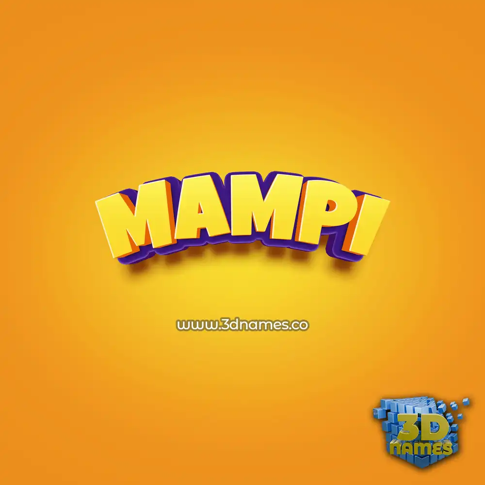 mampi in Orange Toon style - 3D name wallpaper