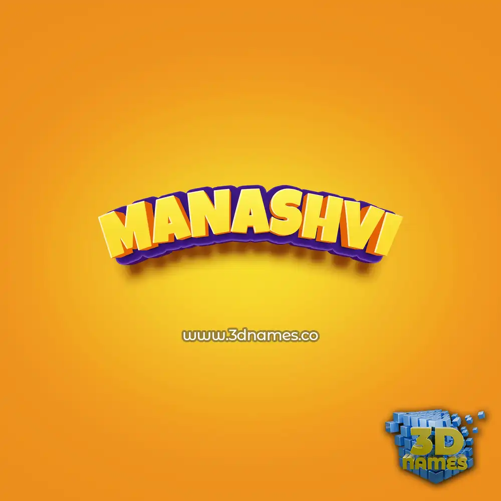 manashvi in Orange Toon style - 3D name wallpaper