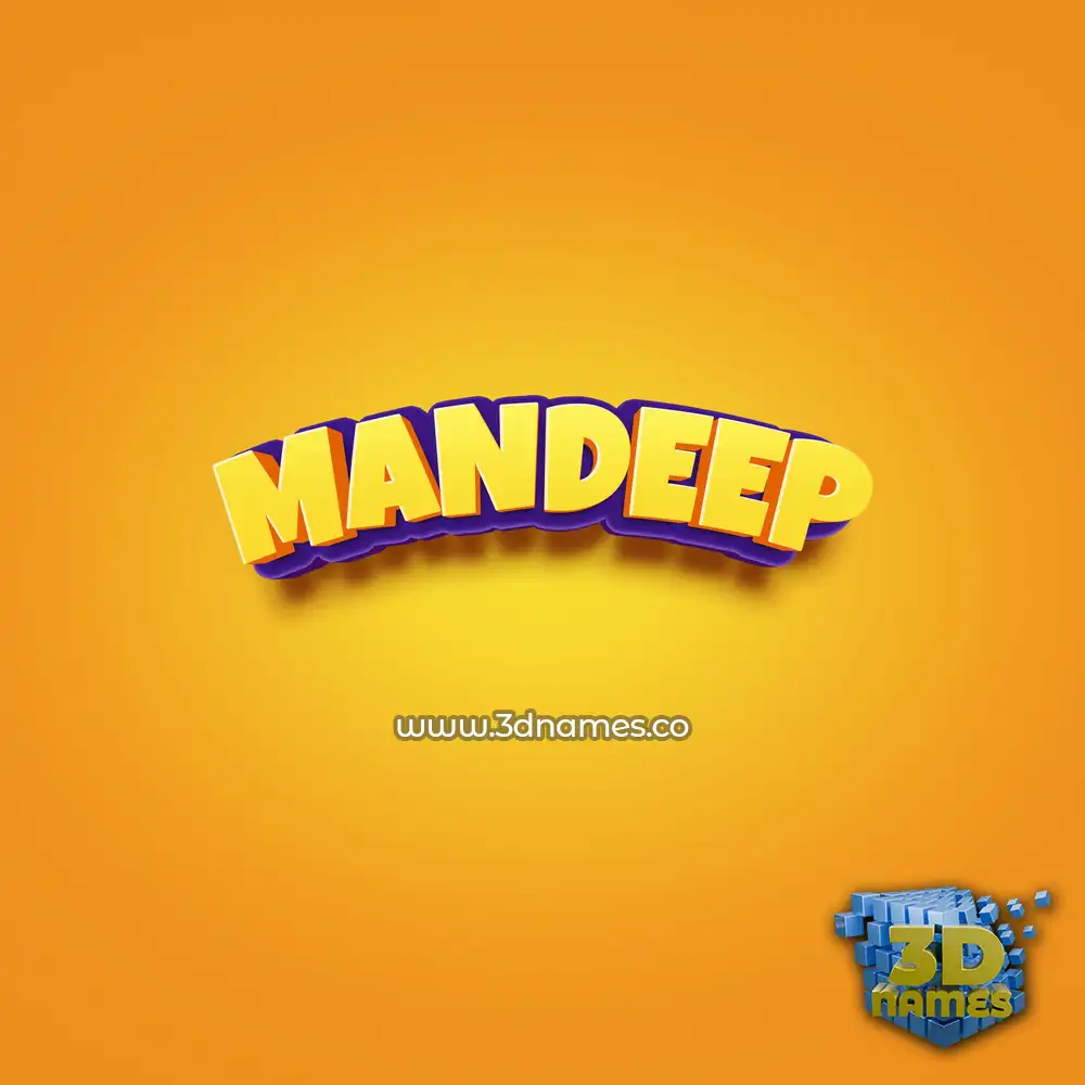 mandeep in Orange Toon style - 3D name wallpaper